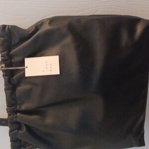 A New Day Women's Large Faux Leather  Shoulder Tote Bag, Color Black